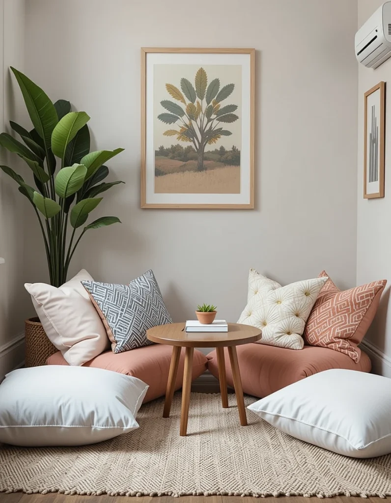 Minimalist Floor-Pillow Corner