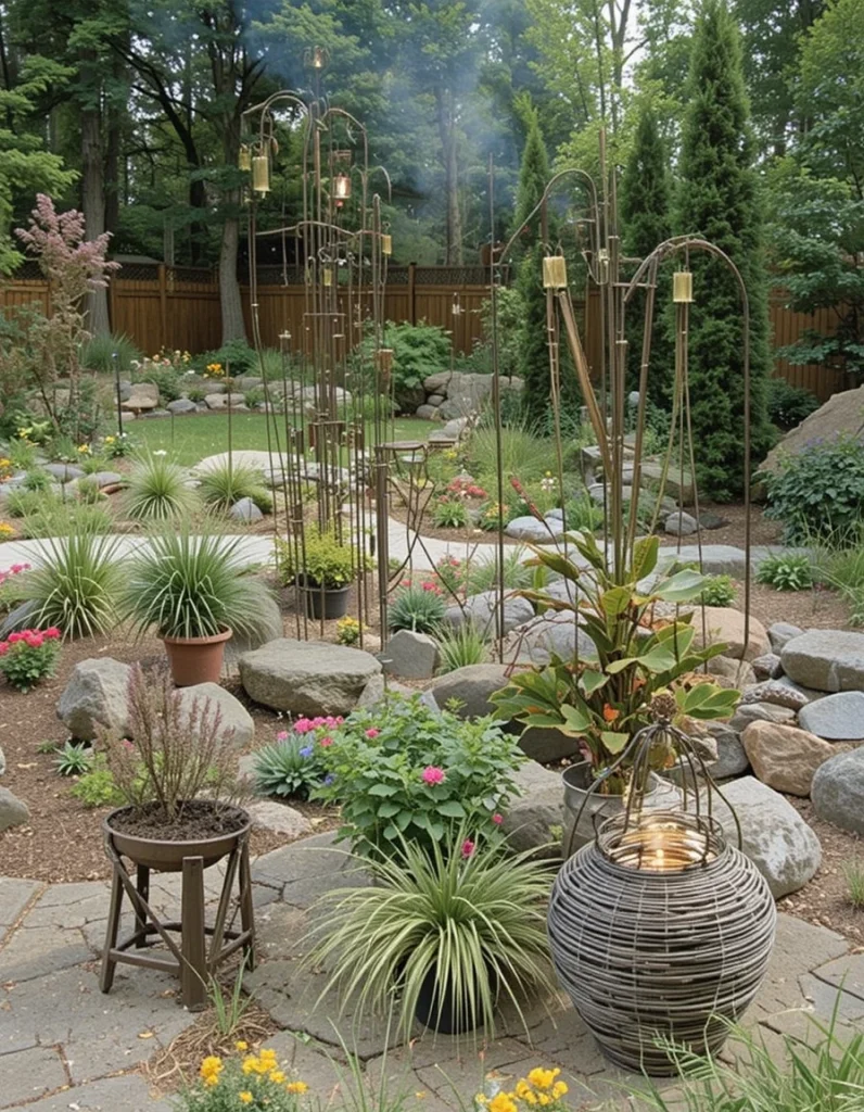 Outdoor art personalizes your yard and brings creativity into the landscape. Metal, stone, or wood pieces withstand weather while adding visual interest. Place them where they can anchor a view or highlight a quiet corner. Art creates a focal point that ties different areas together. It’s an easy way to express personality without altering the entire yard.