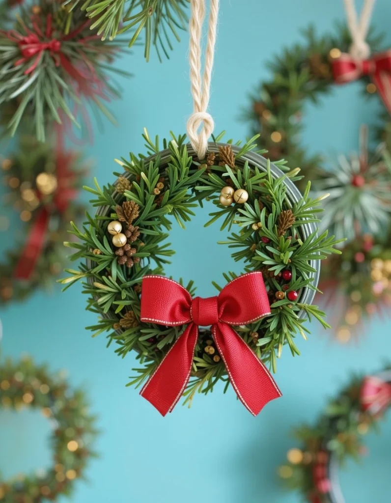 Jar Lid Wreath Ornaments