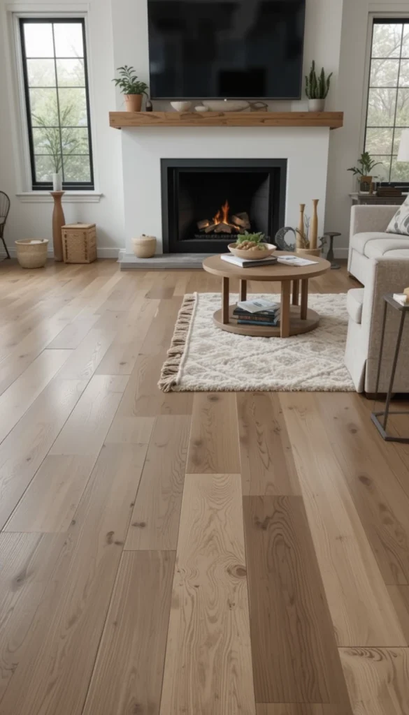 Matte finishes are forgiving, practical, and timeless. They hide scratches better than glossy surfaces and feel more natural underfoot. DIYers love matte sealers because application is straightforward. This look pairs well with modern rustic and minimalist interiors. It’s perfect for busy households that want beauty without stress.