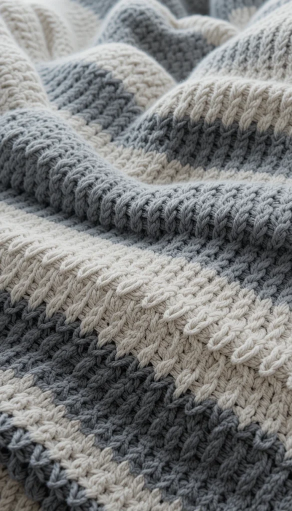 This idea focuses more on texture than color. Using different stitches in the same color creates stripes you can feel as much as see. It’s subtle, sophisticated, and ideal for modern interiors. Many people love this style because it adds depth without visual clutter. In everyday use, it feels luxurious and thoughtfully designed.