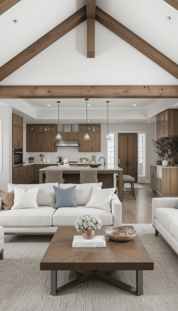 Neutral Base With Warm Wood Accents