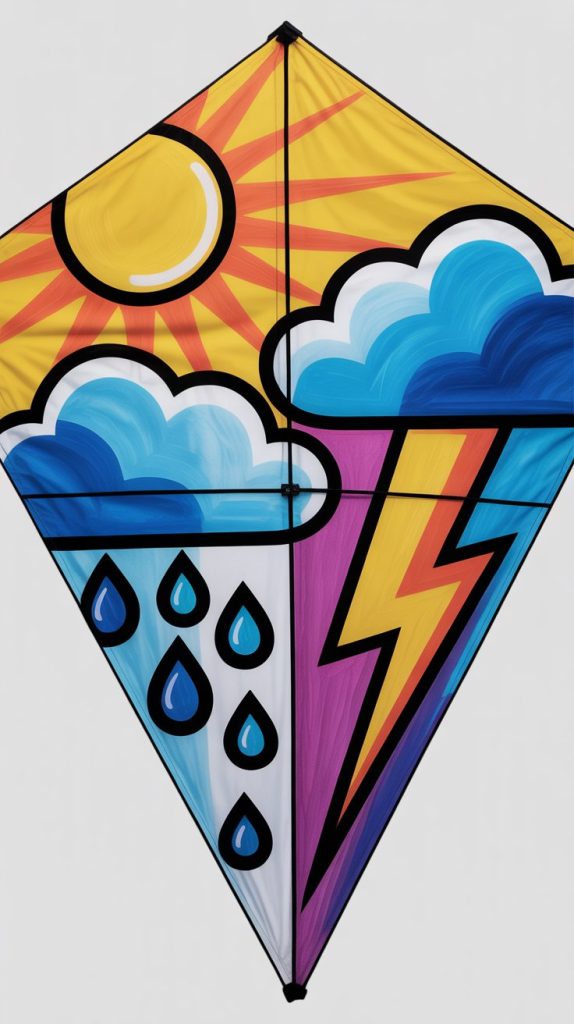 Weather-Themed Kite (Sun, Clouds, Lightning)