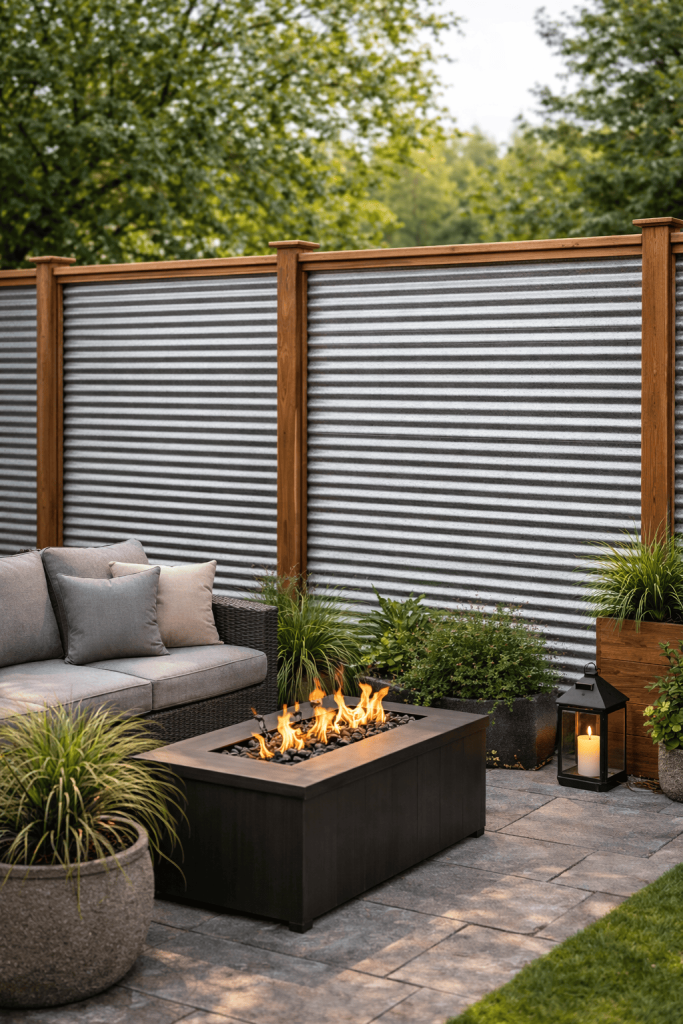 Corrugated Metal Fence