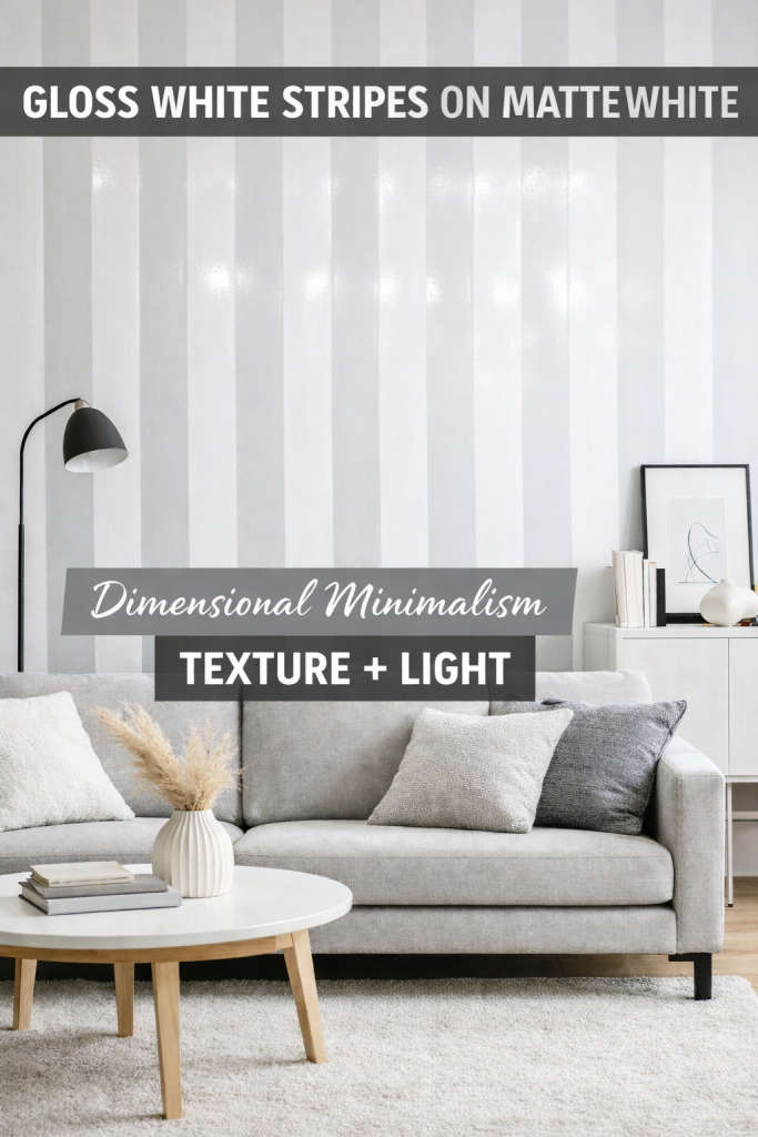 This is all about texture and light reflection. Gloss stripes catch daylight and add movement to the walls. Vertical lines enhance height without introducing color. It’s subtle but incredibly effective in modern interiors. Perfect if you love minimalism with depth.