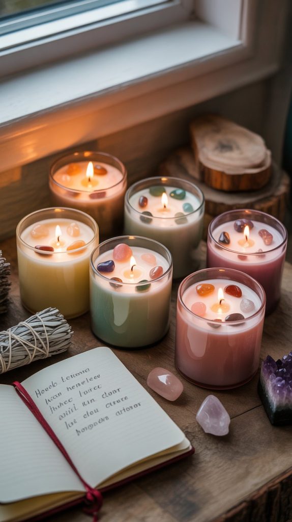 Crystal-Inspired Intention Candles