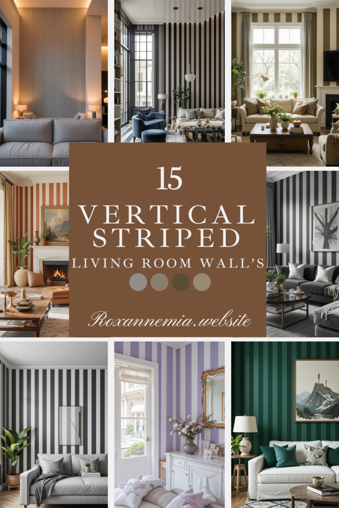 Vertical Striped Wall Living Room Paint Ideas