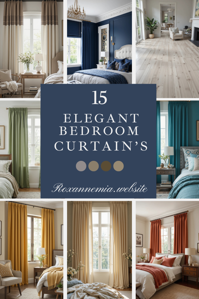 Elegant Bedroom Colorful Curtain Ideas