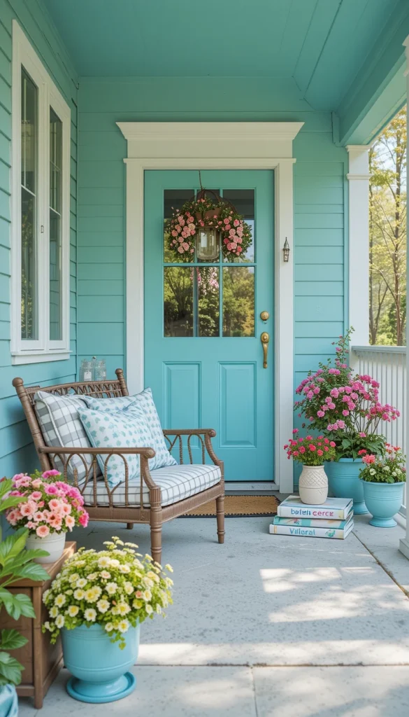 Choosing one main color and one neutral instantly elevates the porch. Repeating that color in pillows, planters, and florals creates cohesion. This avoids the scattered look many porches fall into. Even budget-friendly decor looks intentional when colors are coordinated. Consistency is what makes porches feel styled, not accidental.