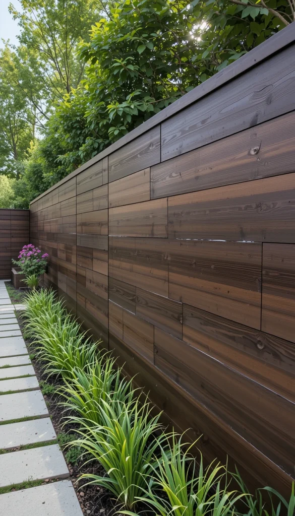 Horizontal Wood Plank Fence