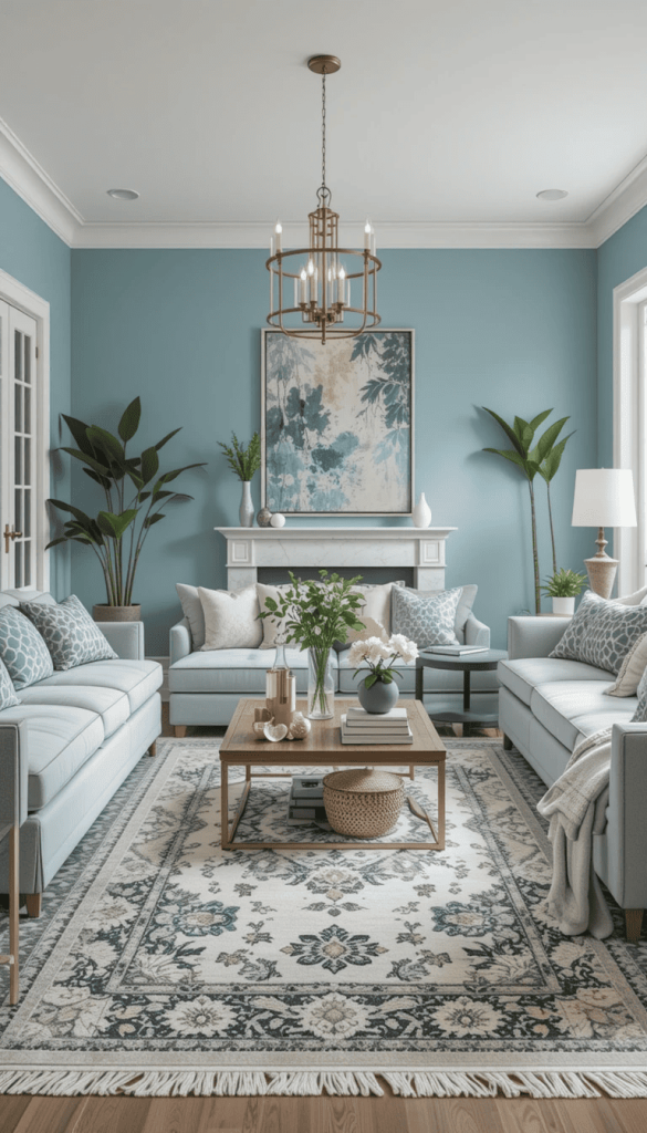 Tiffany Blue Rugs to Ground the Space