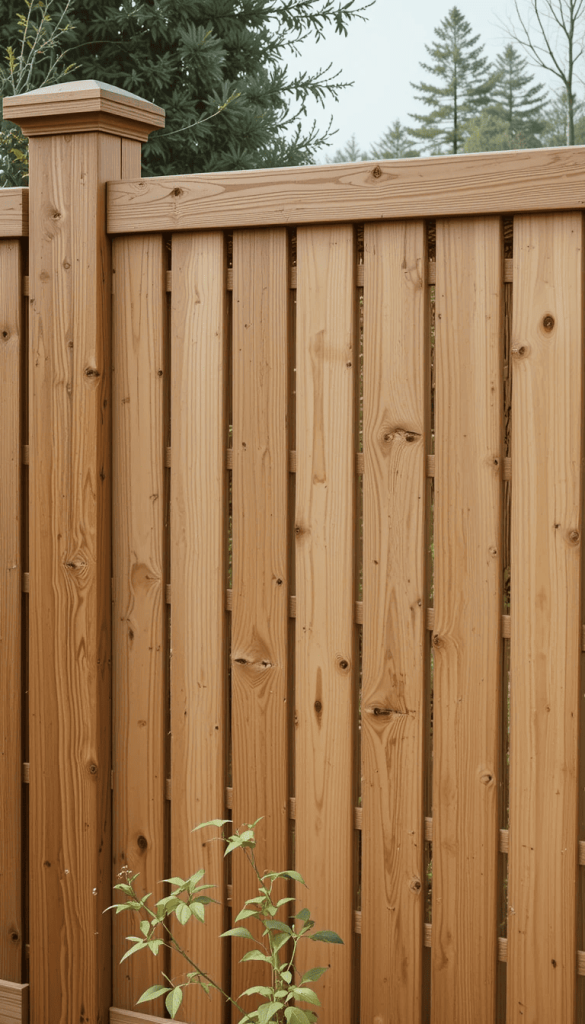Classic Vertical Wood Slat Fence
