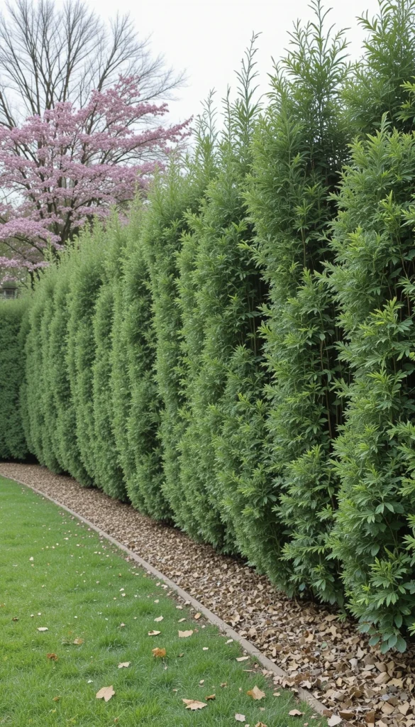 Tall Hedge Fence