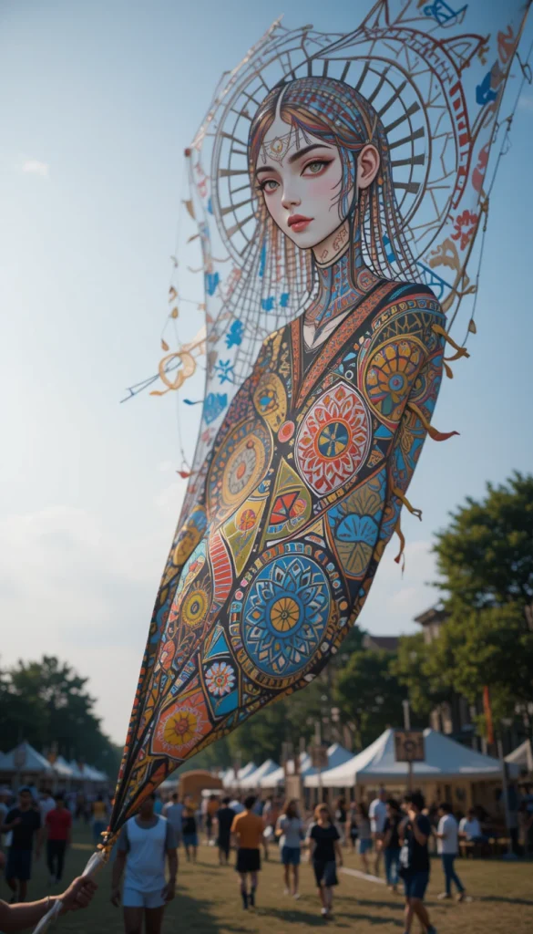 Draw inspiration from traditional textile or geometric patterns from different cultures. Keep the pattern simplified so it translates well onto fabric. Repeating motifs help maintain visual rhythm while flying. This design works beautifully for festivals or community events. It’s also a great conversation starter once it’s in the air.