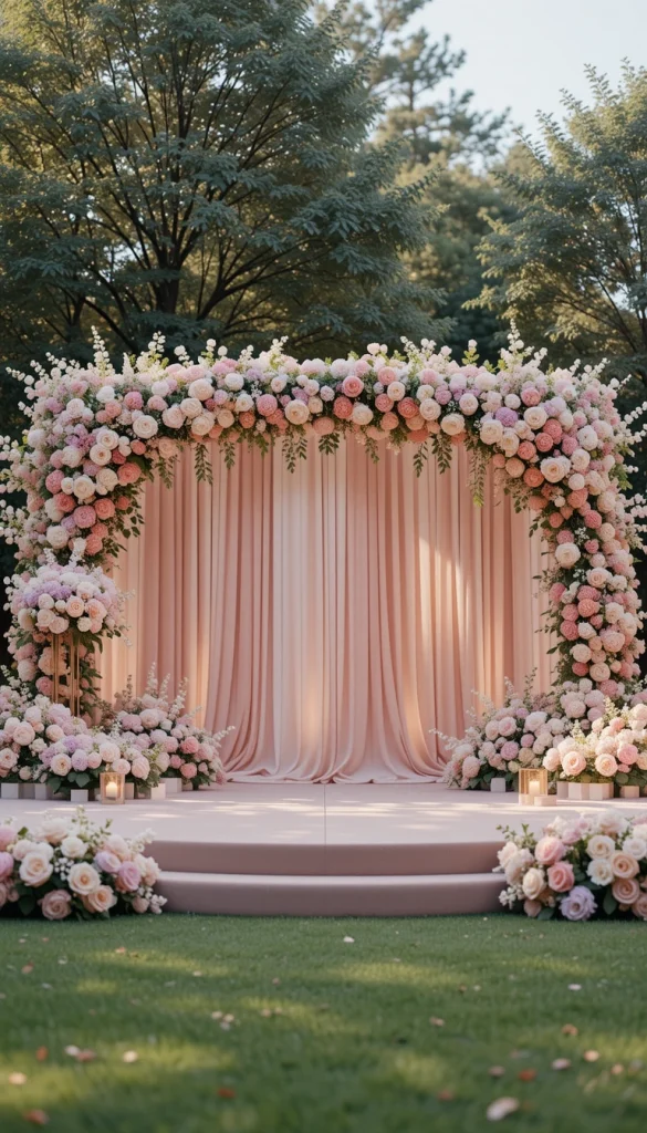 Pastel flowers bring romance without intensity. Blush, lavender, and soft peach tones create a gentle visual rhythm. This stage feels joyful and emotional rather than dramatic. Real weddings often choose pastels for timeless photos. The softness translates beautifully on camera and in person.
