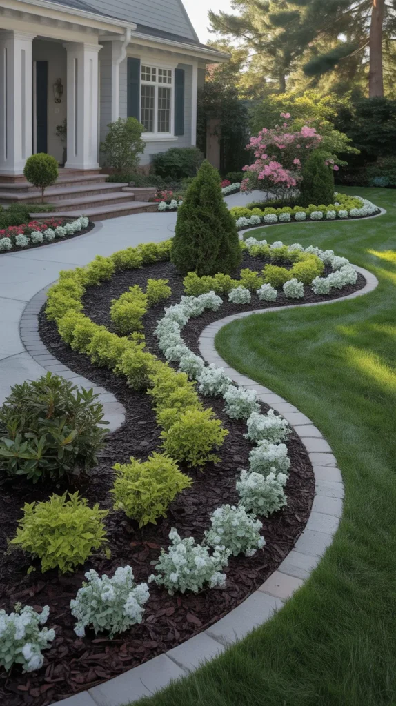 Mark out curved beds instead of straight lines to soften your landscape. Plant taller shrubs toward the center of curves and shorter plants near edges. Curves help guide the eye naturally across the yard. Use mulch or gravel to define the shape clearly. This approach makes small Zone 9 yards feel larger and more dynamic.