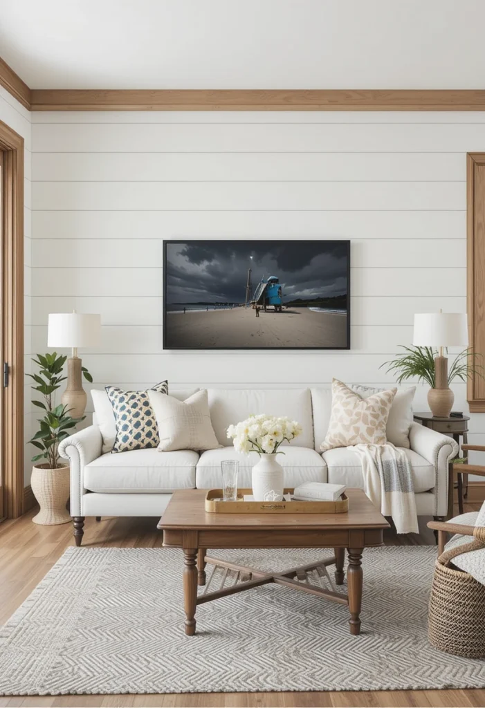 Shiplap Wood Trim Feature Wall