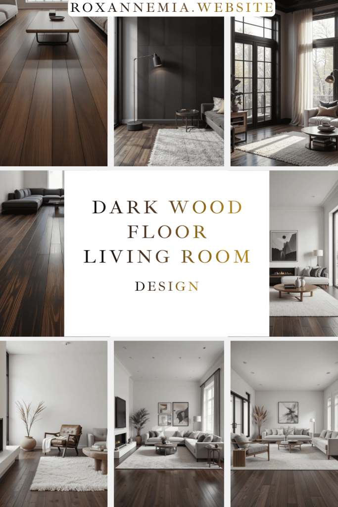 Dark Wood Floors With Minimalist Furniture Living Room Decor