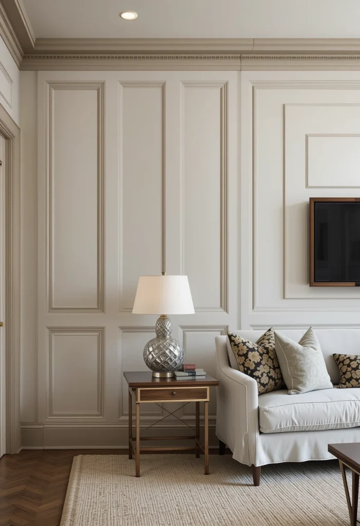 Raised Panel Wood Trim Accent Wall
