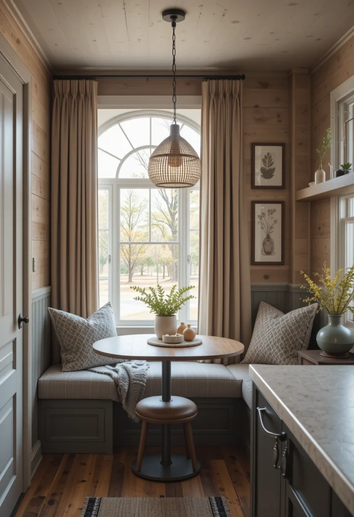 Taupe Curtains for Visual Softness