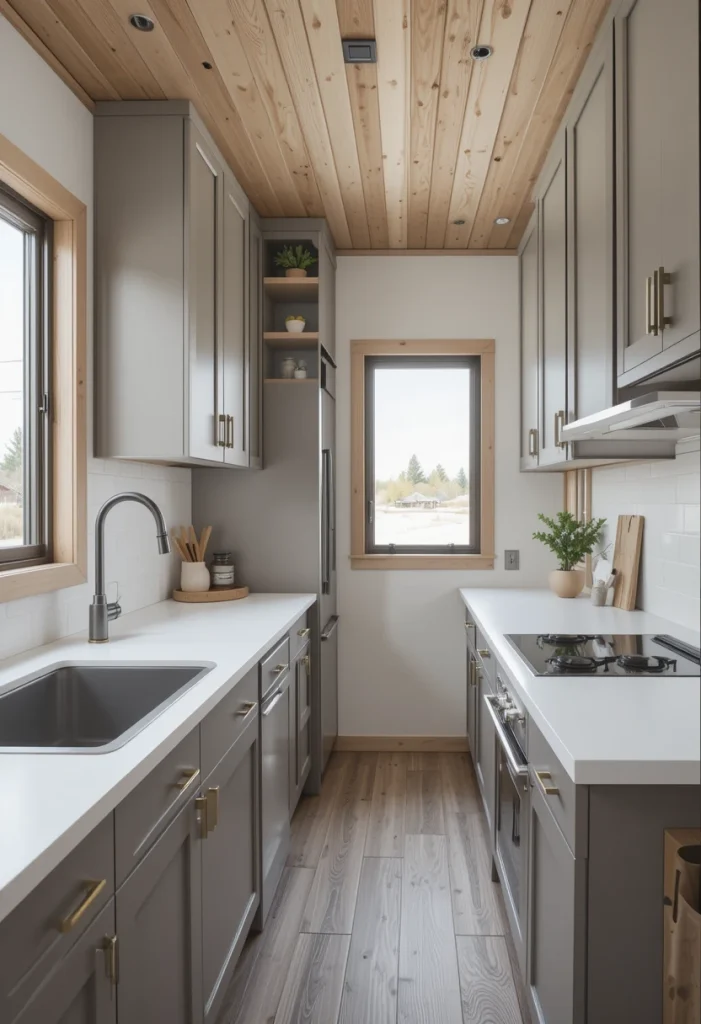 Taupe Flat-Panel Cabinets