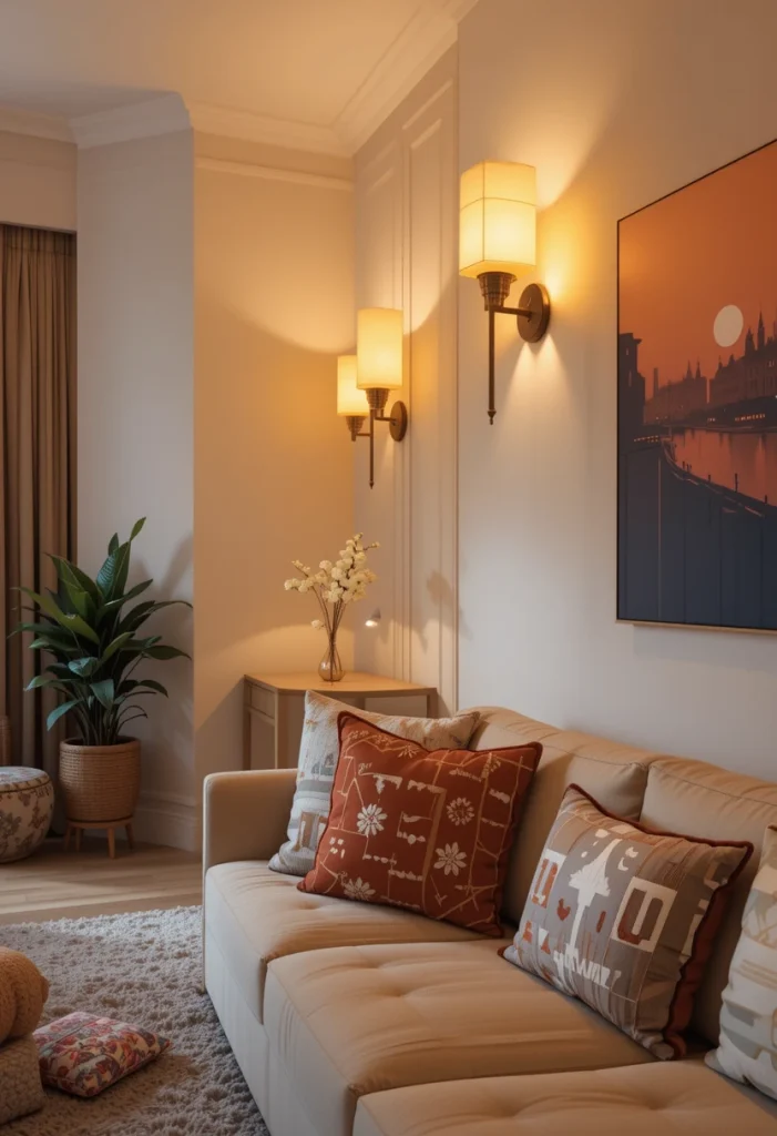 Wall Sconces That Frame the Space