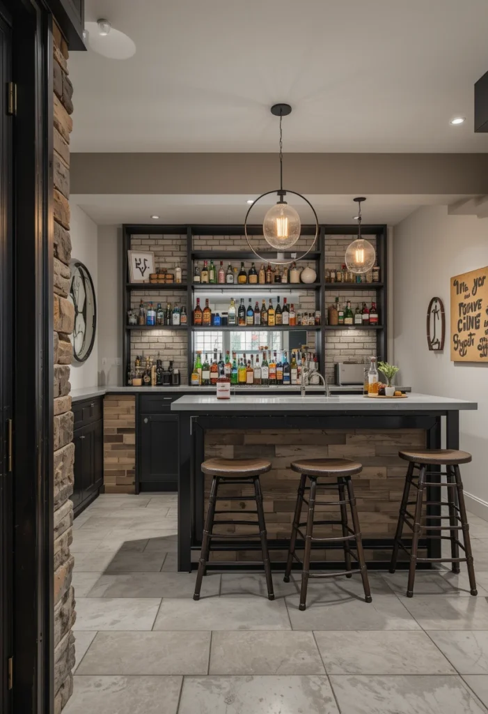 Industrial Modern Island Bar