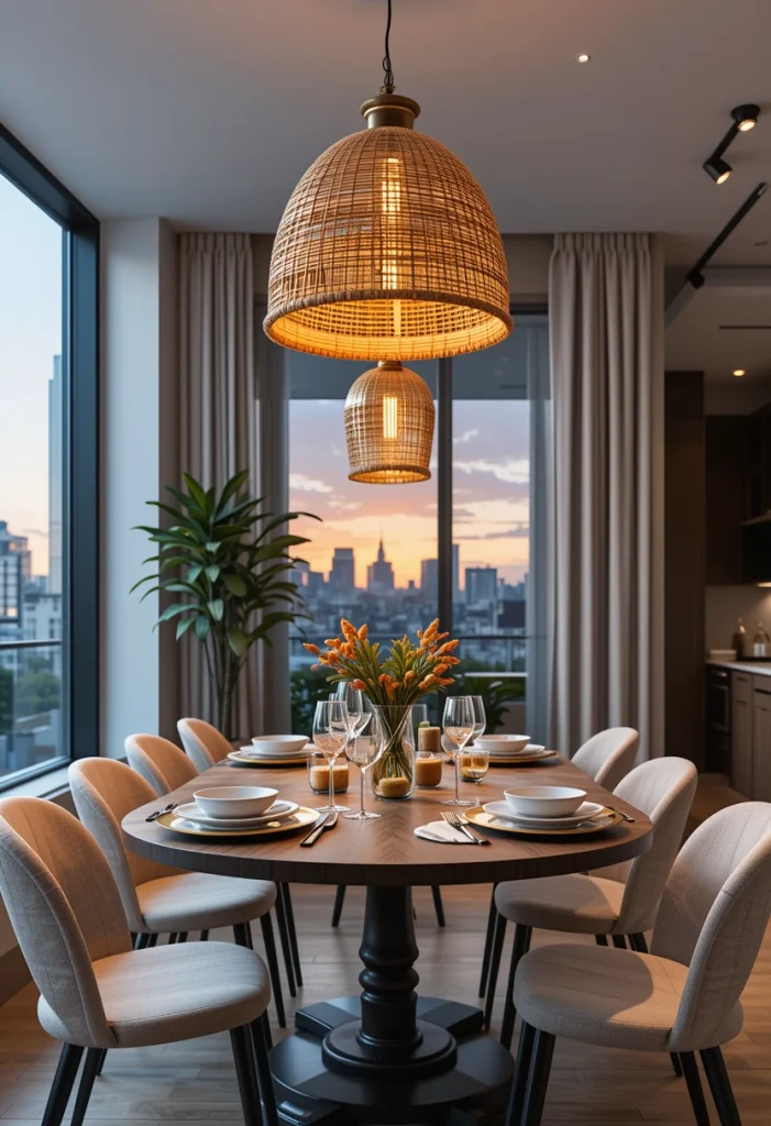 Pendant Lights Over the Dining Table