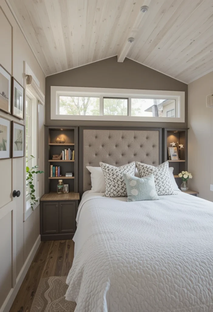 Taupe Built-In Headboard Wall