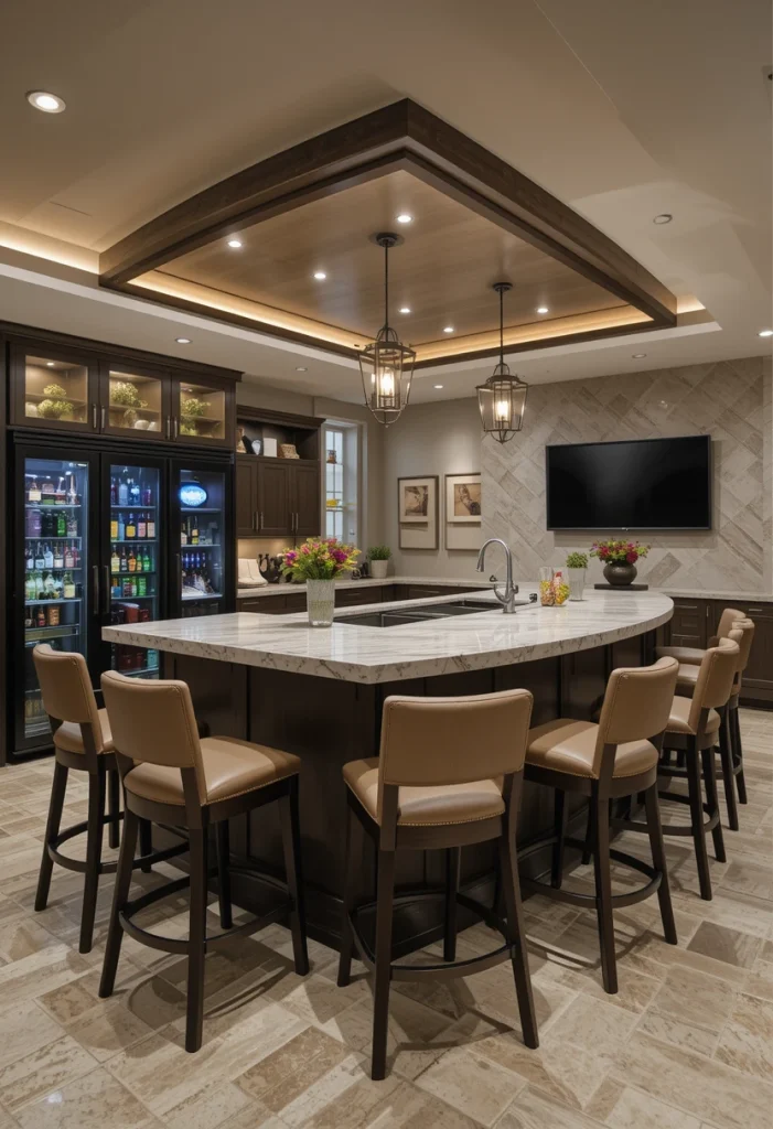 Large Social Island With Wraparound Seating