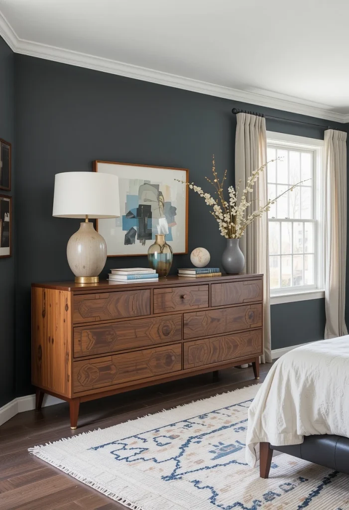 A Midcentury Dresser with Rich Wood Grain