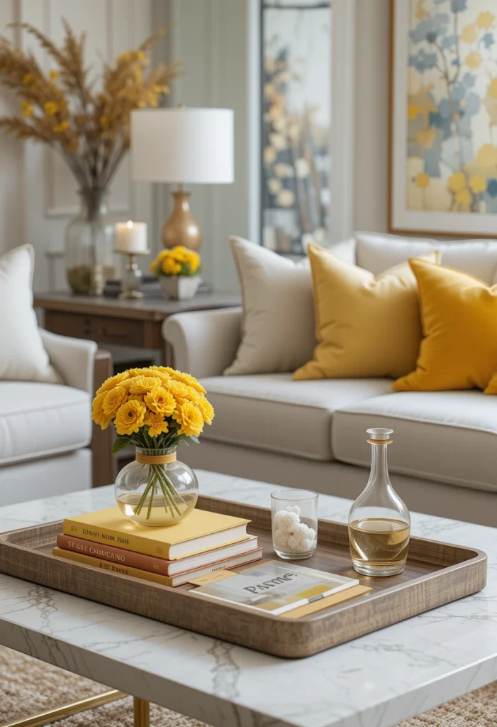 Yellow Coffee Table Styling