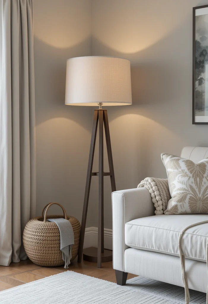 Warm Linen Shade Floor Lamp