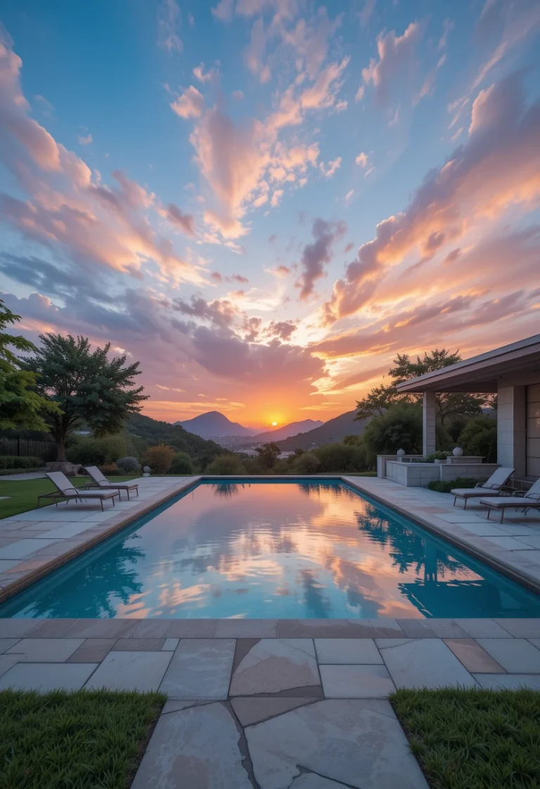 Sunset Vibes: 13 Rectangular Pool Design Ideas That Feel Like Pure Magic
