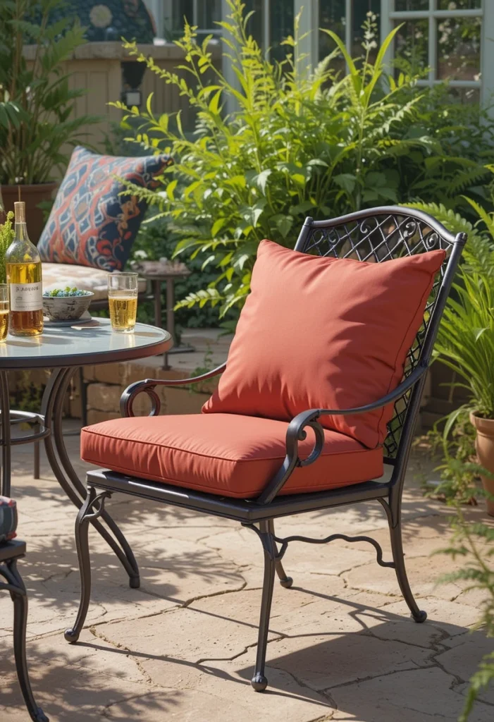 Metal Frame Chair with Breathable Cushion