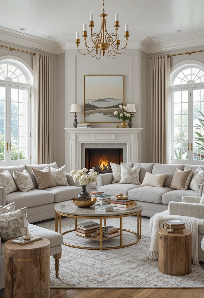 Warm Grey Palette with Soft Gold Highlights