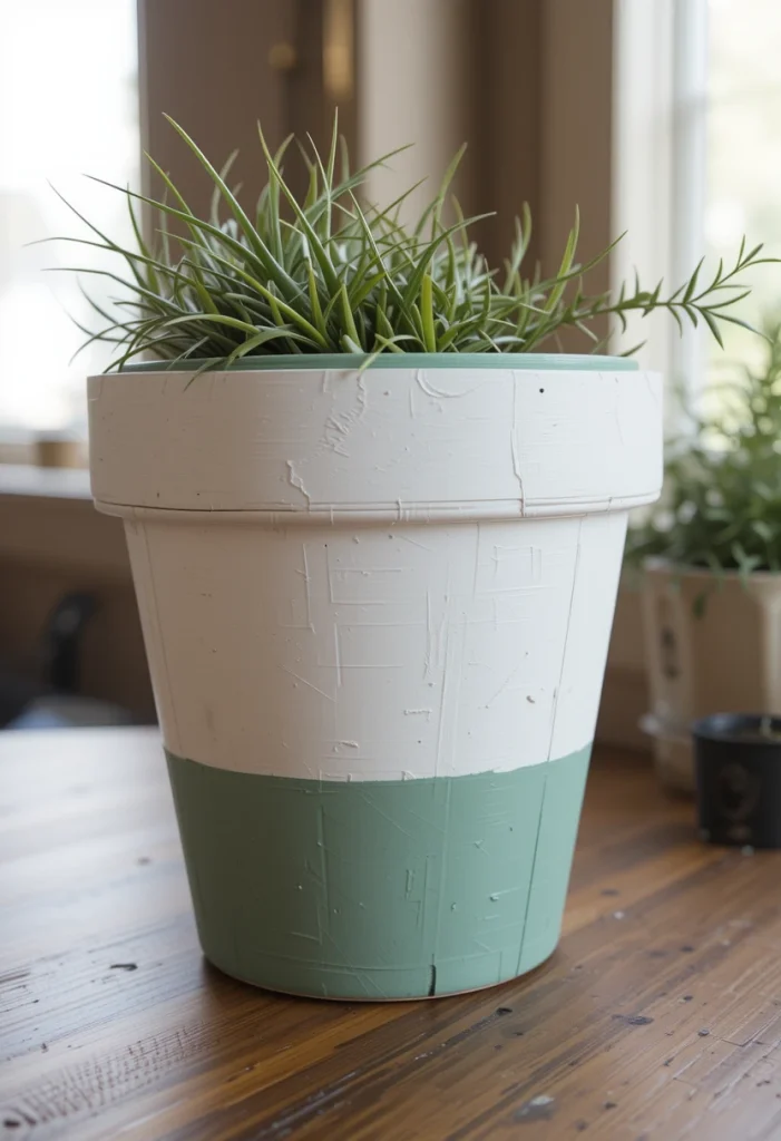 Simple Two-Tone Color Block Pots