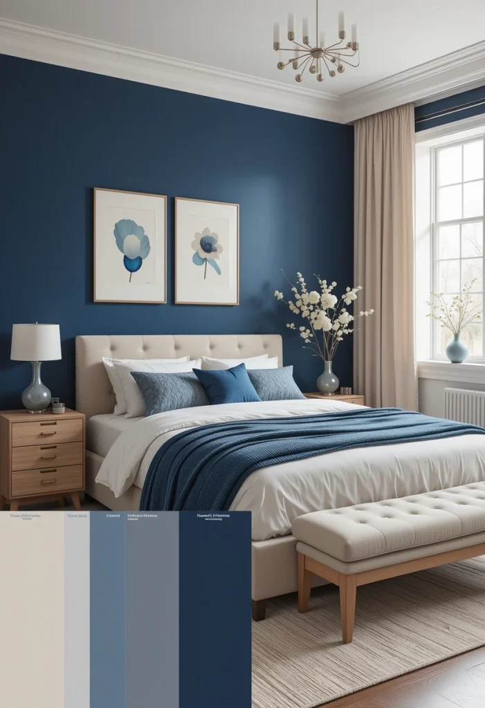 Indigo and Beige Contemporary Balance