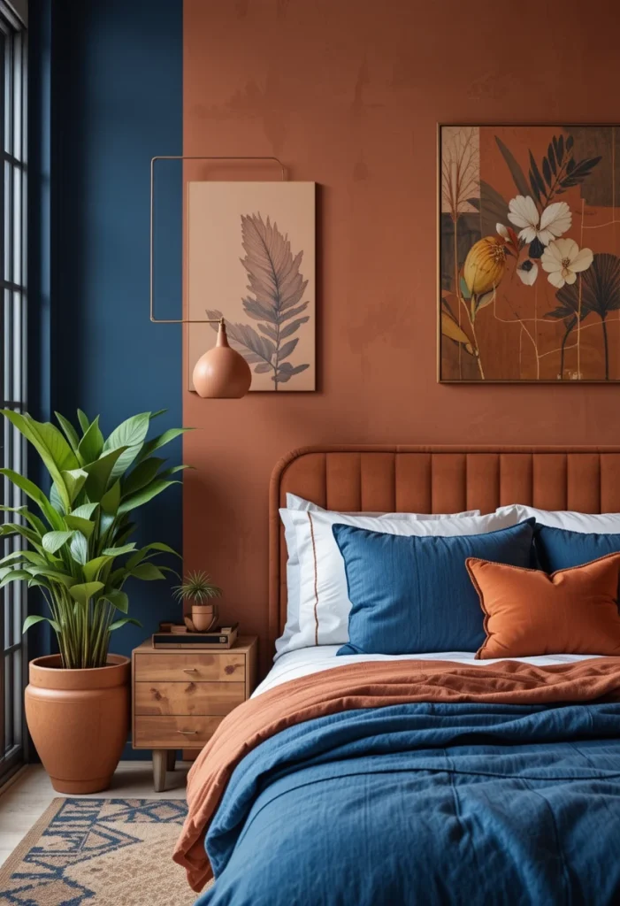 Indigo and Earthy Terracotta