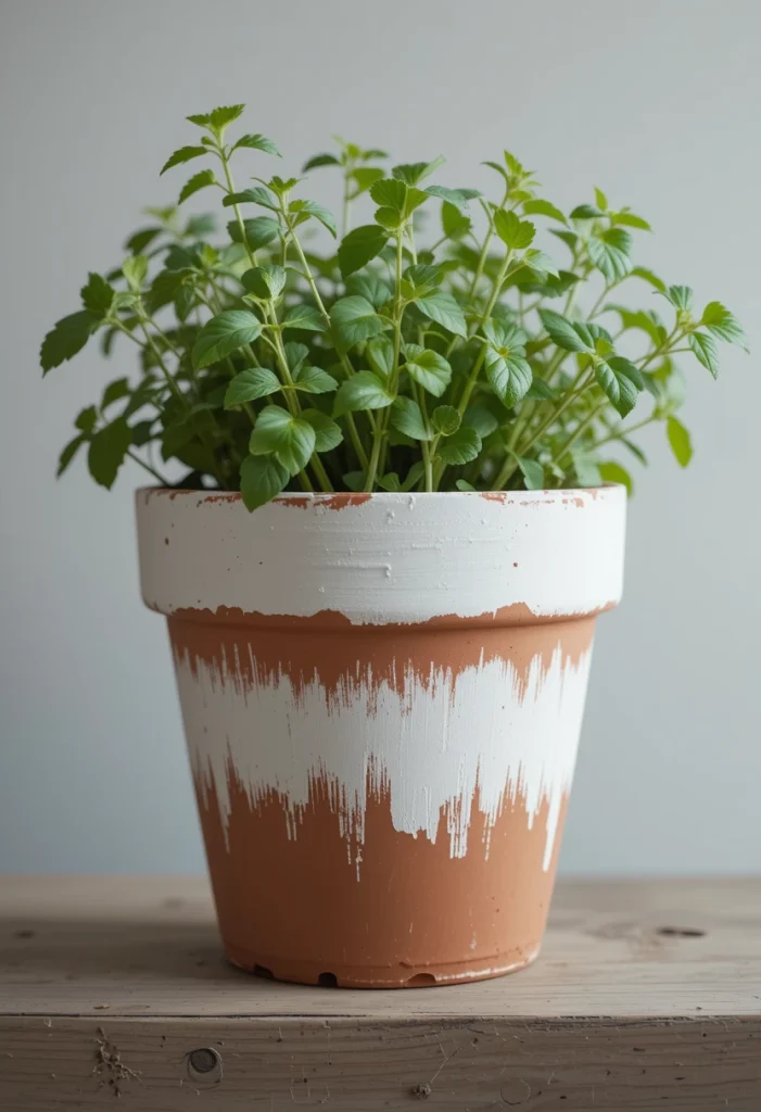 Rustic Whitewashed Pots