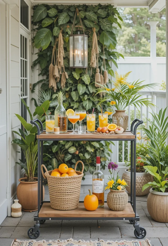Outdoor Bar Cart Setup