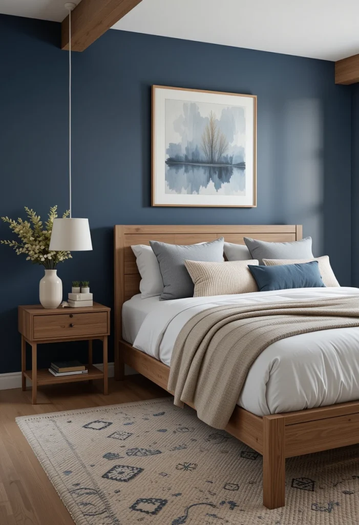 Indigo with Warm Wood Accents