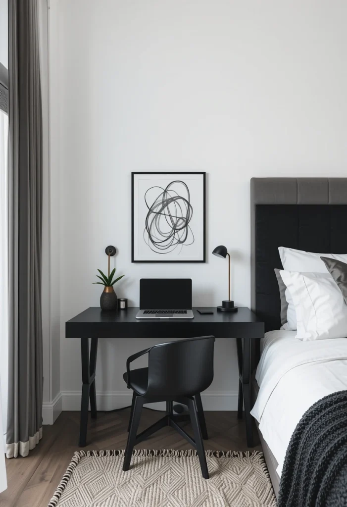 Minimalist Black Desk Setup