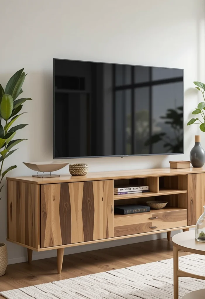 Two-Tone Wood TV Stand