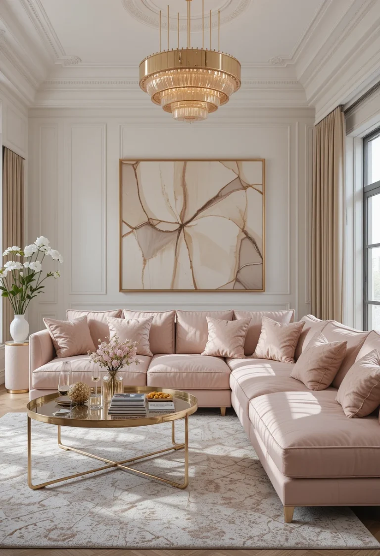 15 Stunning Sectional Rose Gold Sofa Living Room Interior Designs (That Feel Effortlessly Luxe)