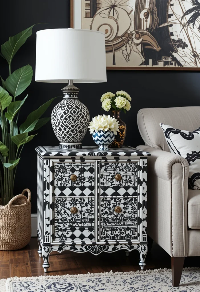 Black and White Patterned Design