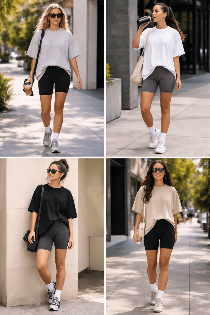Oversized Tee + Cycling Shorts