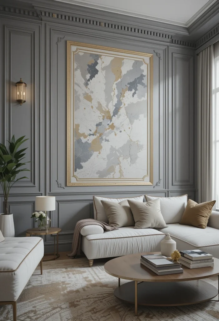 Feature Wall with Gold Accents