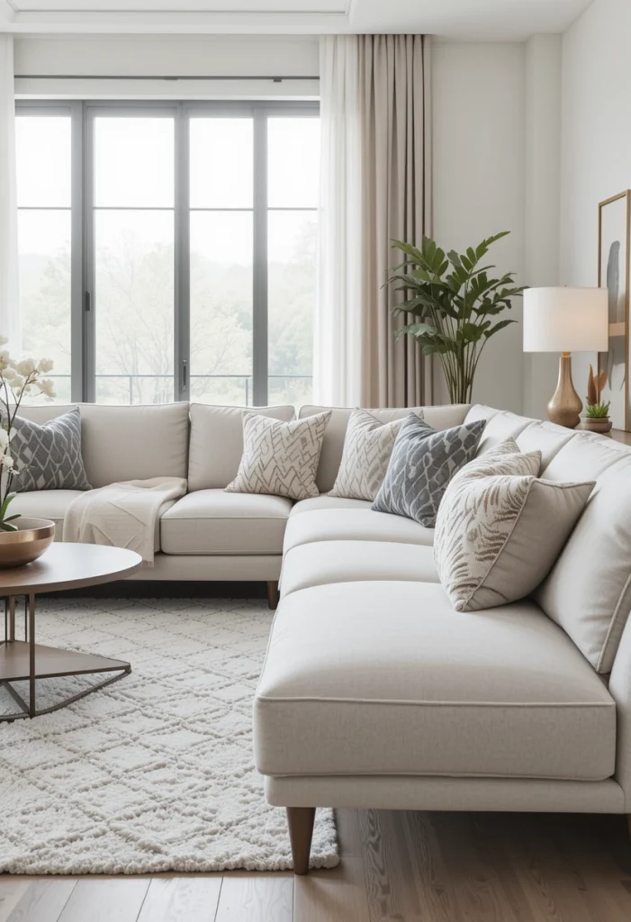 Clean-Line Sofa with Neutral Layers