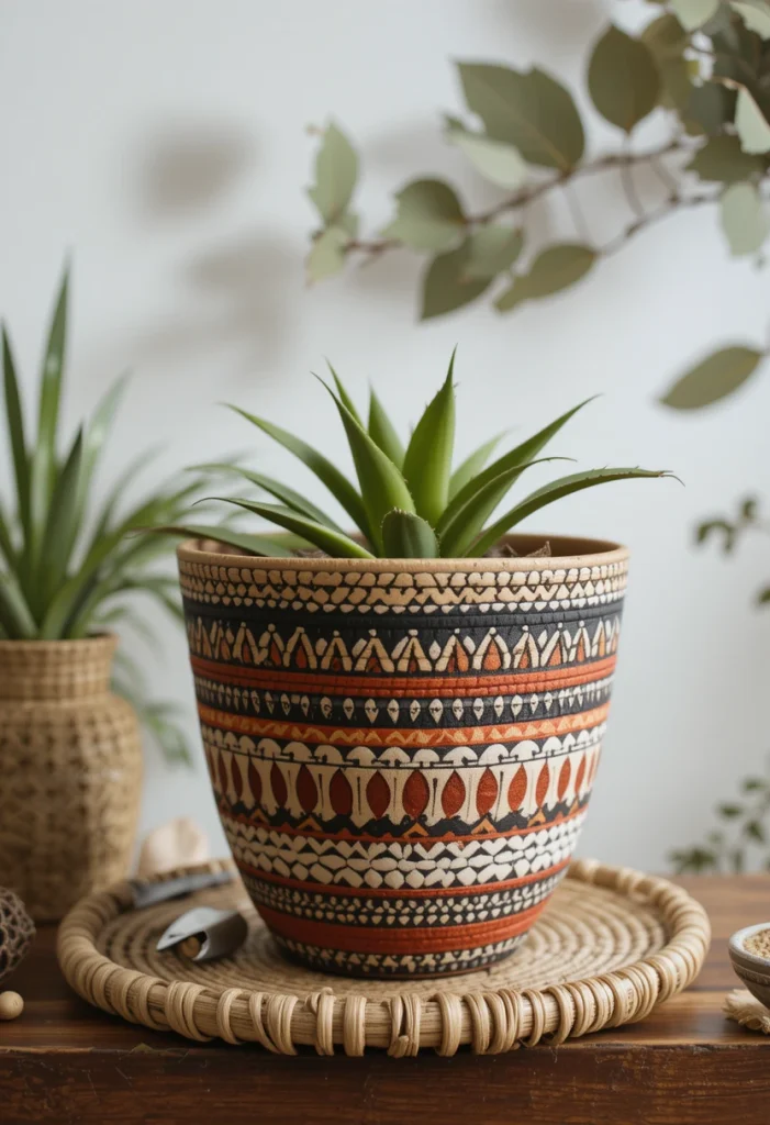 Boho Tribal Pattern Pots